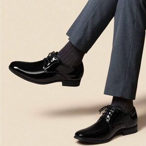 Othr Glossy Black Patent Lace-Up Oxfords